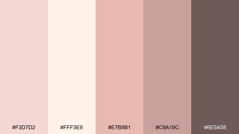 ballet slipper neutral pink cream color palette with hex codes