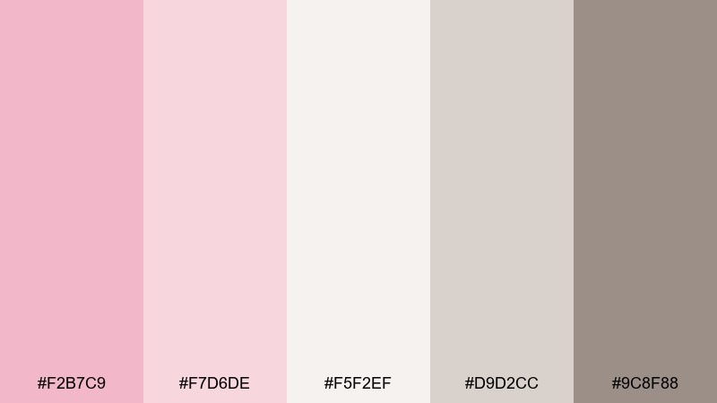 ballet slipper neutrals color palette with hex codes