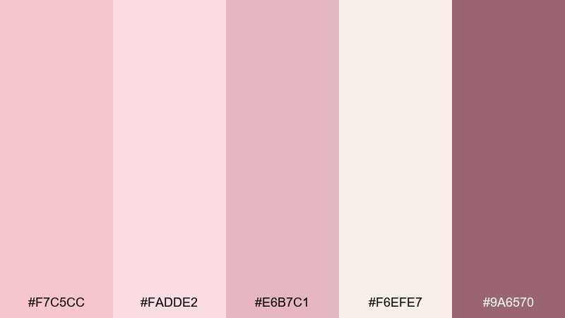 ballet slipper rose gold pink color palette with hex codes