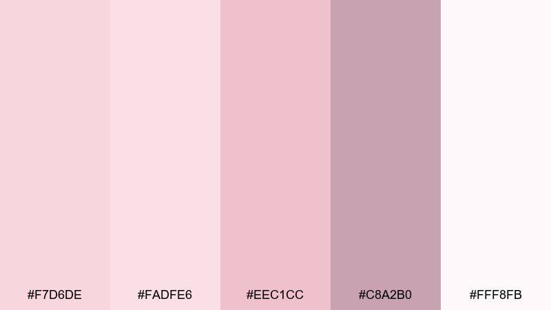 ballet slipper soft blush color palette with hex codes