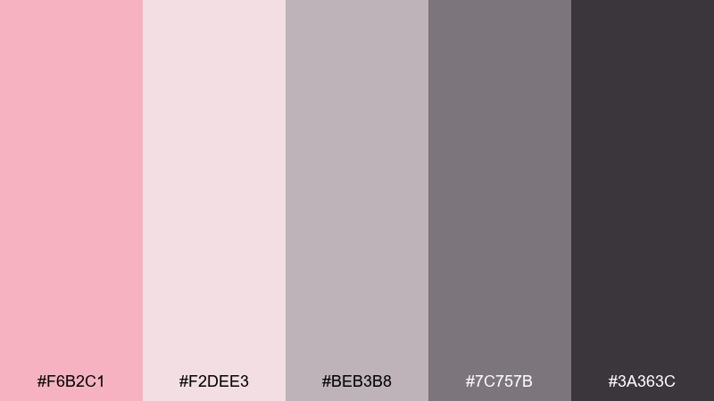 ballet smoke color palette with hex codes