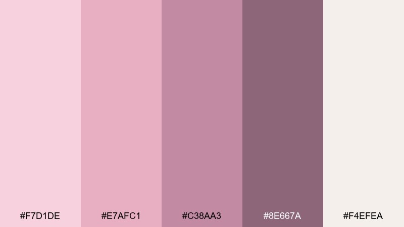 ballet studio rose blush color palette with hex codes