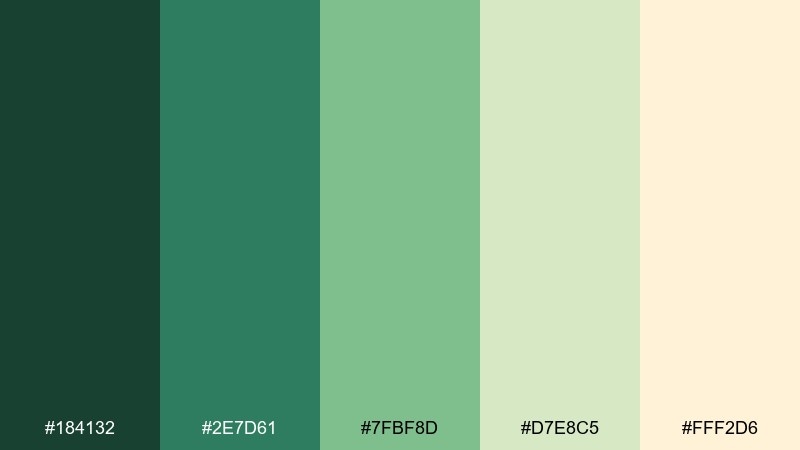 bamboo dawn rainforest color palette with hex codes