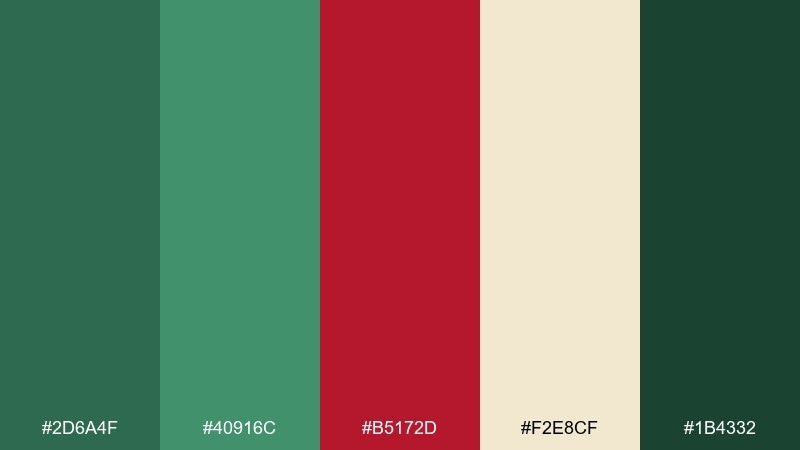 bamboo tea house chinese new year color palette with hex codes