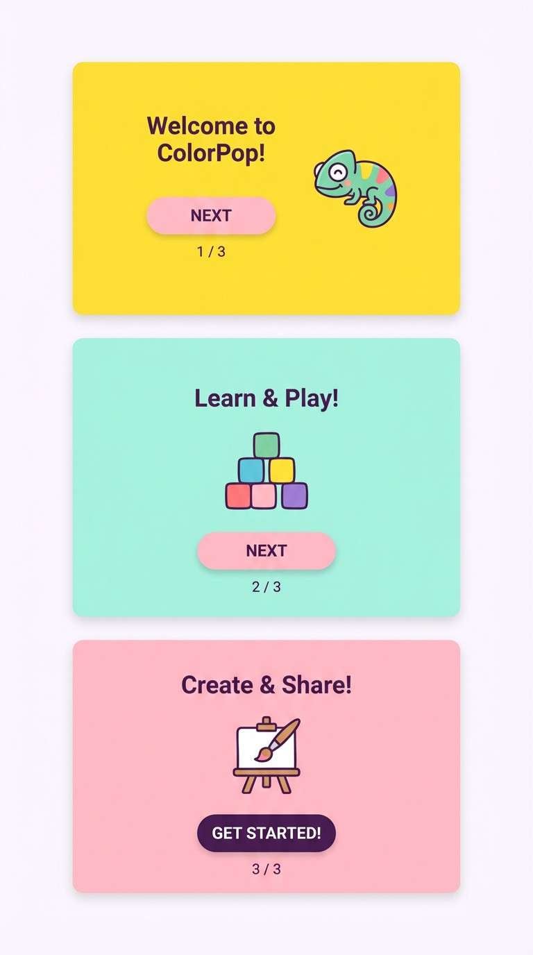 kids onboarding ui