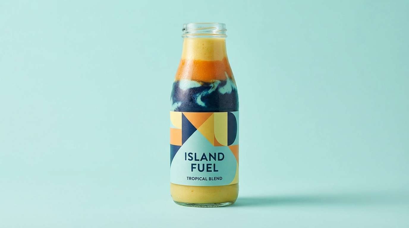 tropical drink product ad