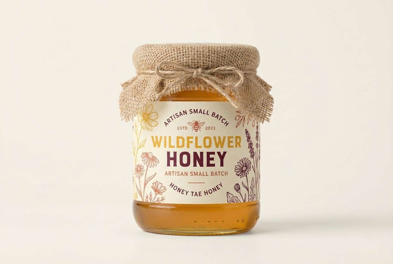 artisan honey jar packaging