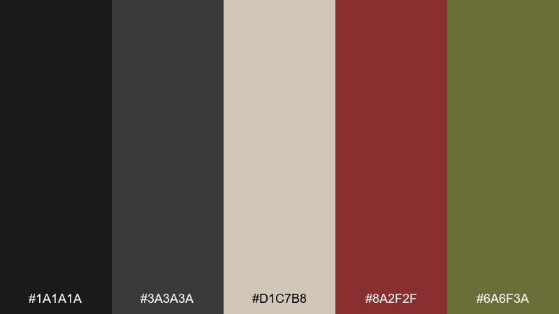 band poster ink color palette with hex codes