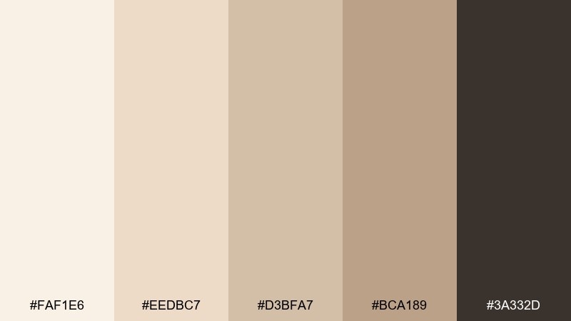 barefoot beige white sand color palette with hex codes