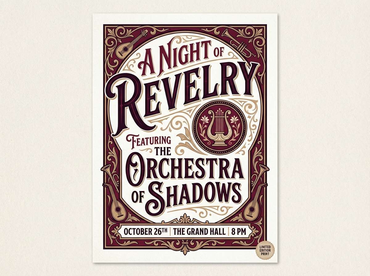 theatrical poster with velvet tones