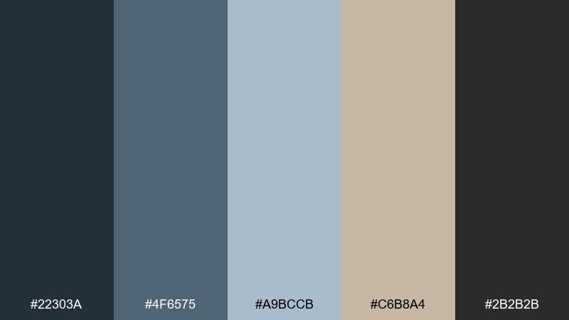 basement denim color palette with hex codes
