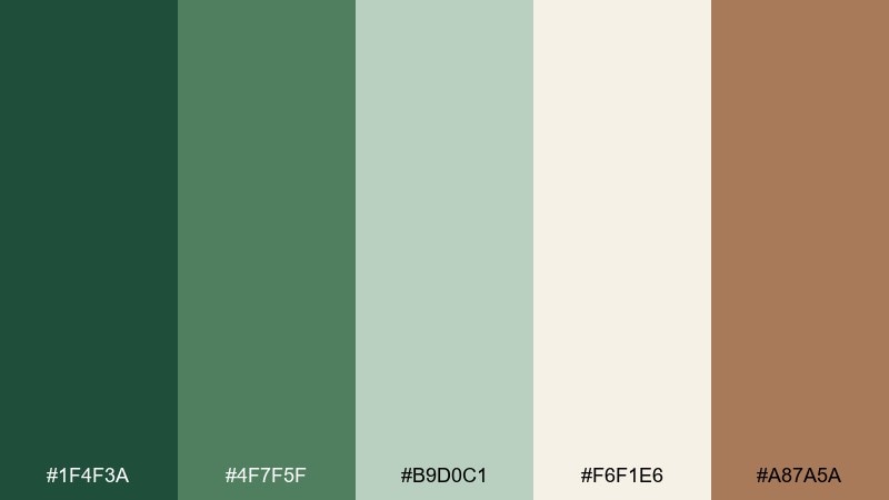 basil and bone botanical color palette with hex codes