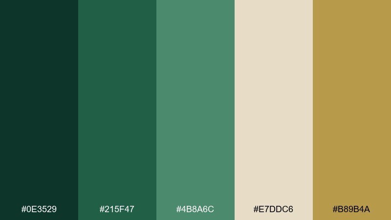 basil & brass color palette with hex codes