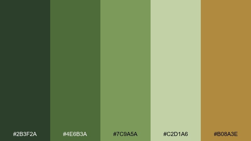 basil brass dollar bill color palette with hex codes