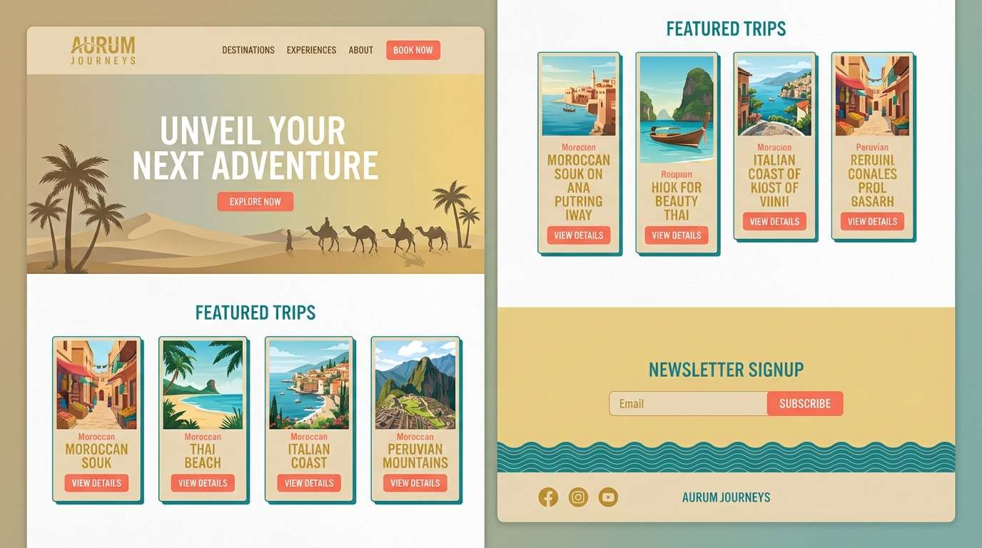 travel landing page ui