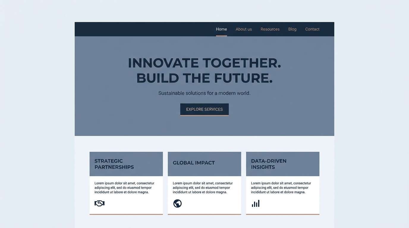 corporate website ui