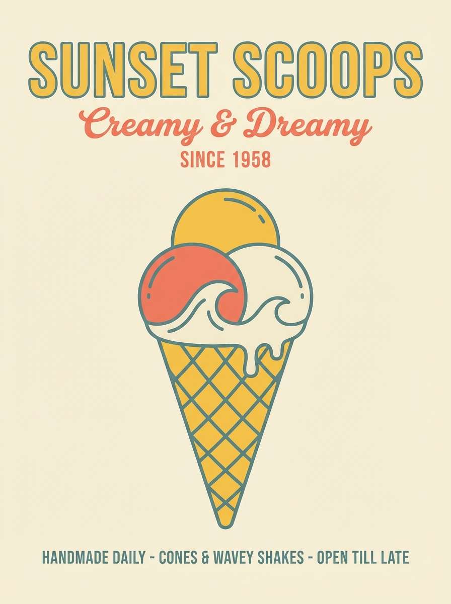 retro ice cream poster