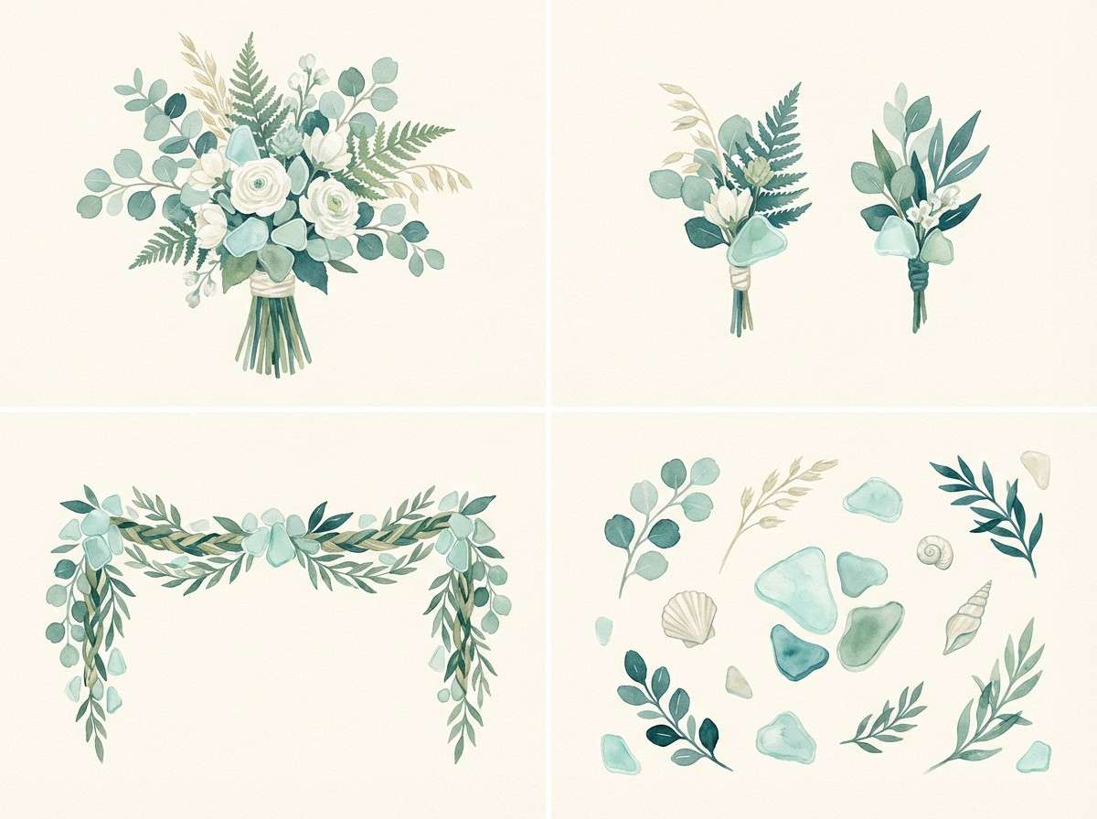 sea glass stationery suite