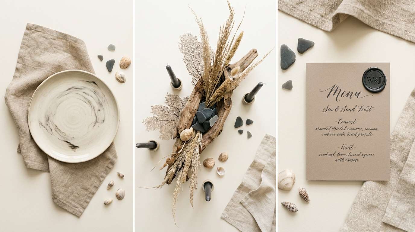 neutral table flat lay