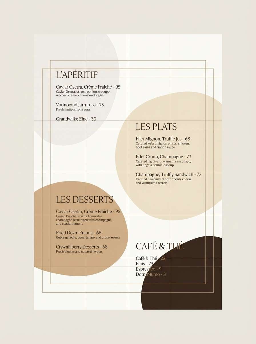 champagne menu layout