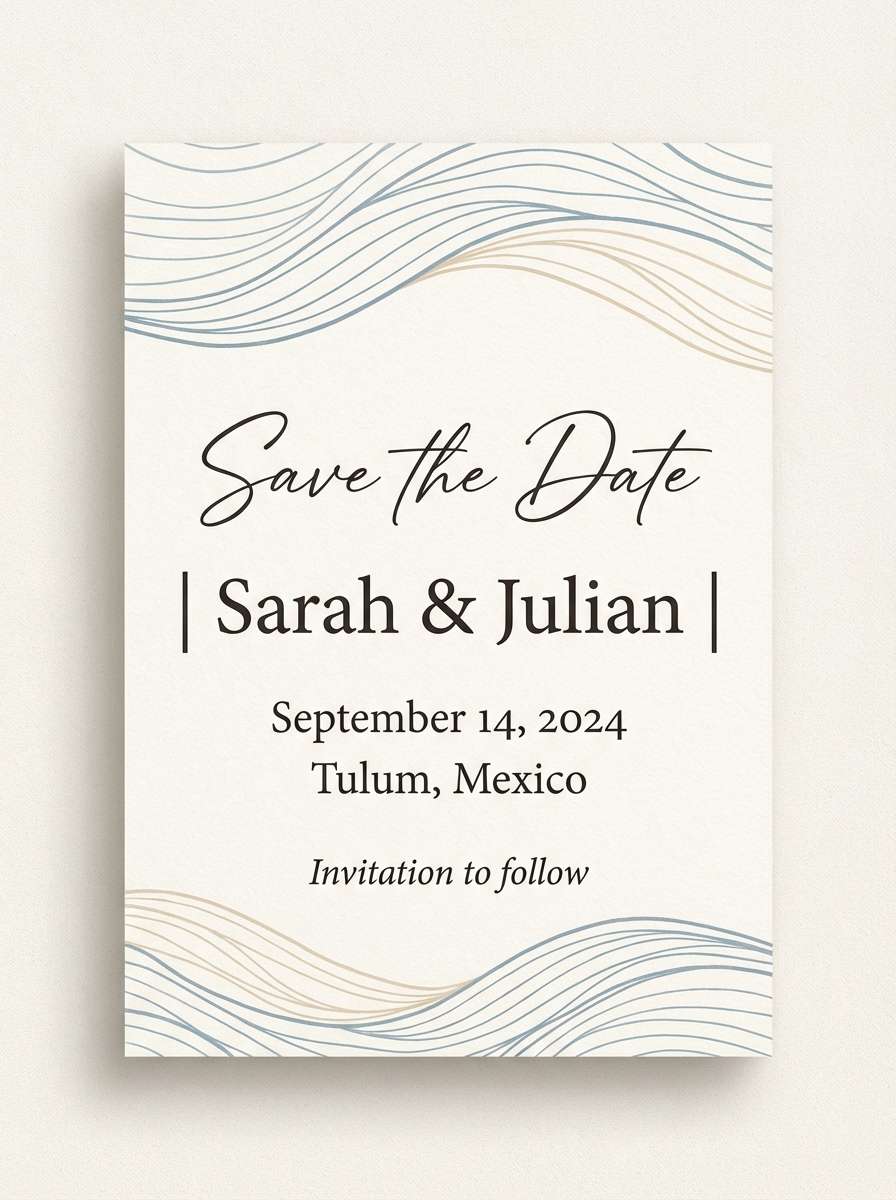 beach wedding invitation card