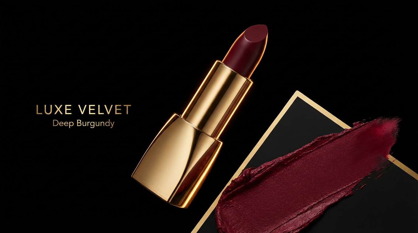 luxury beauty ad in black gold