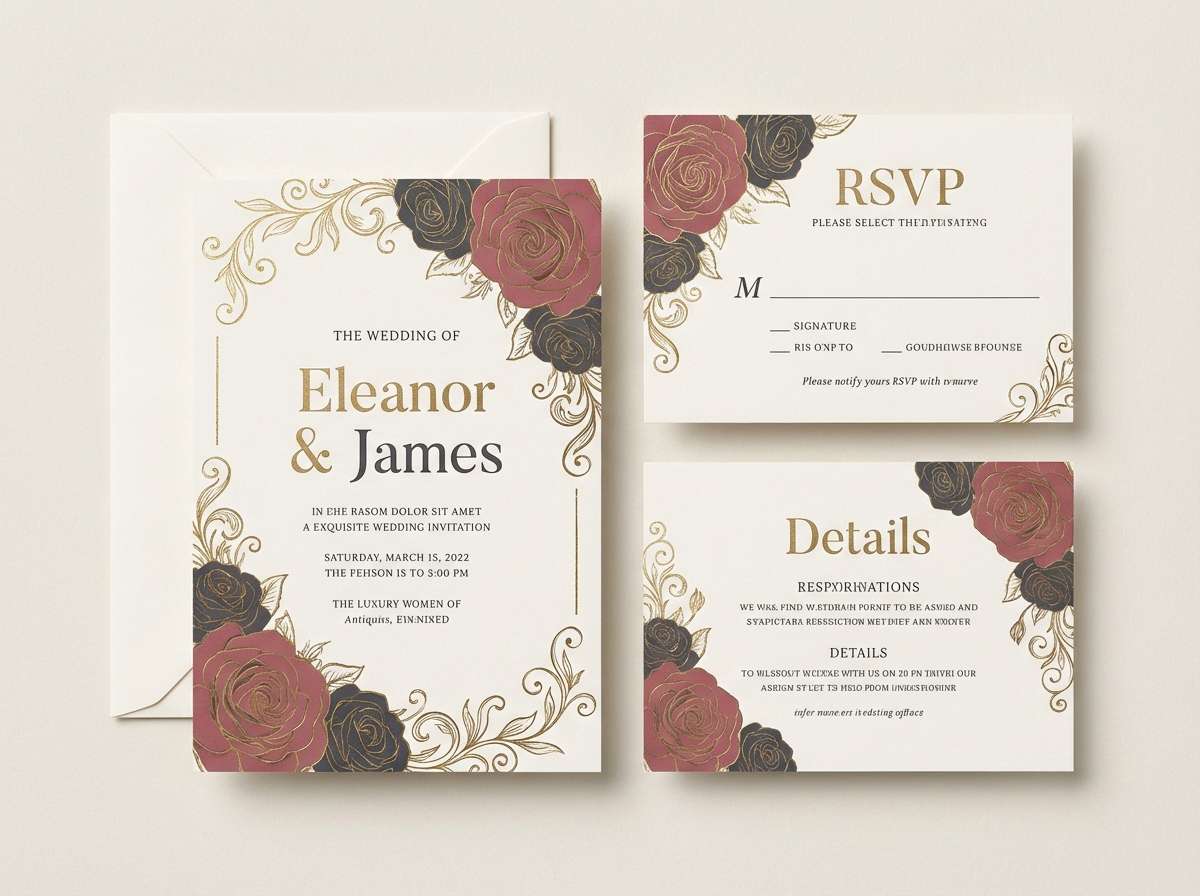 luxury rose invitation design
