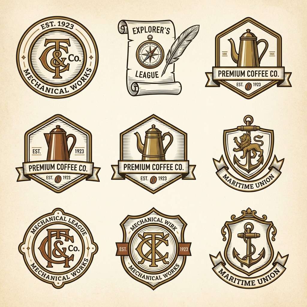 vintage logo badges