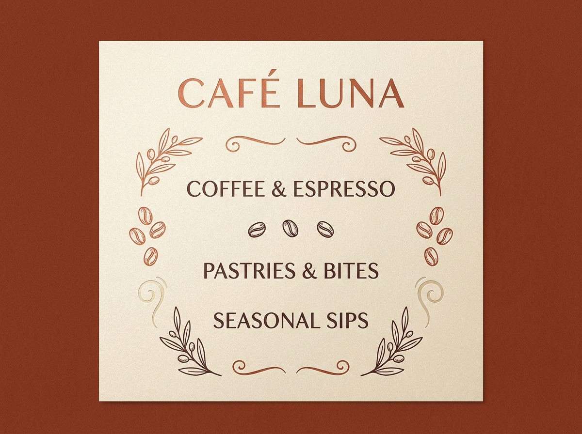 rustic cafe menu