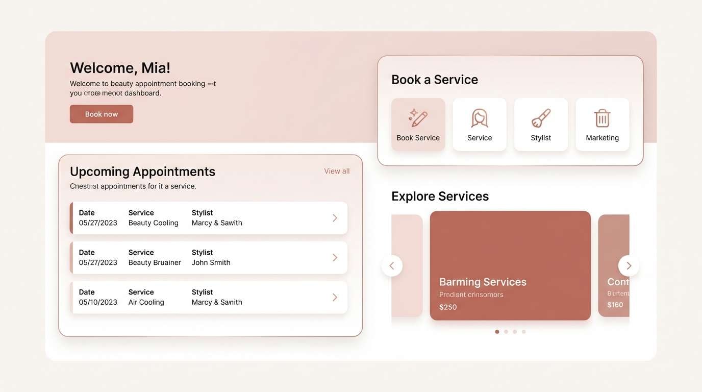blush beauty ui mockup