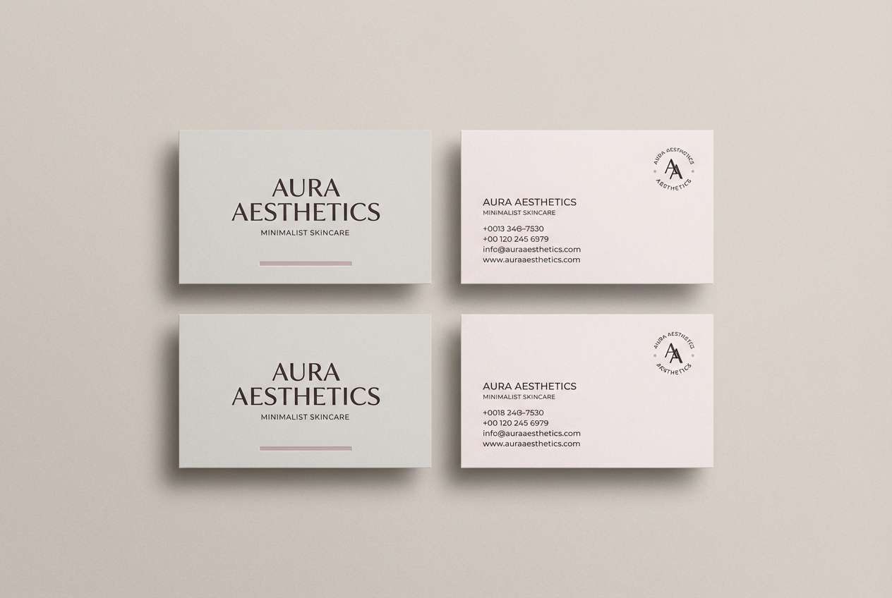 blush neutral business cards