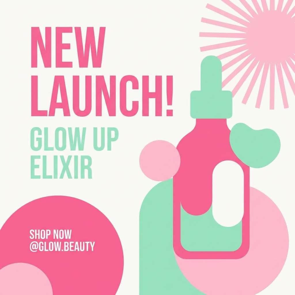 beauty launch social post