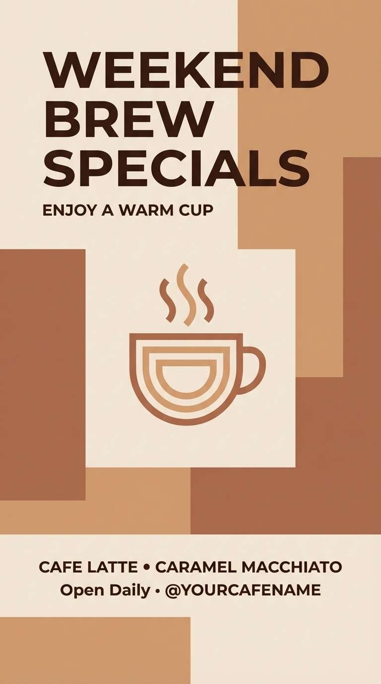 cafe promo in latte tones