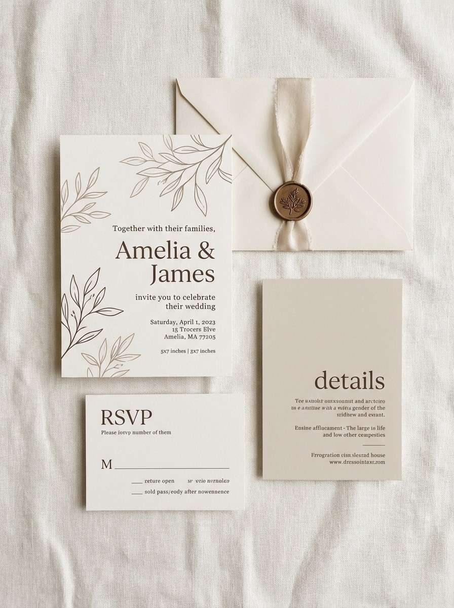 minimal wedding invitation design