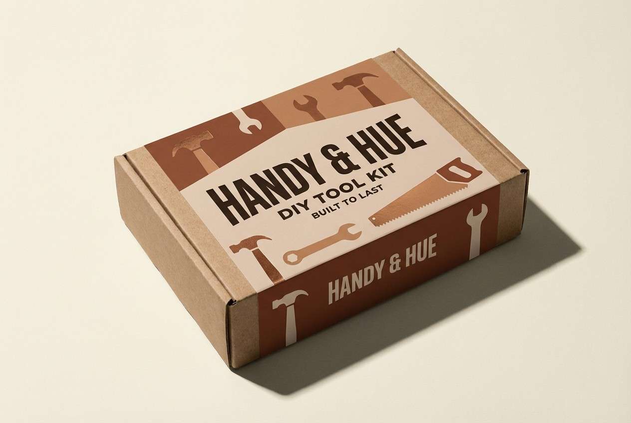 tool packaging in sienna tones