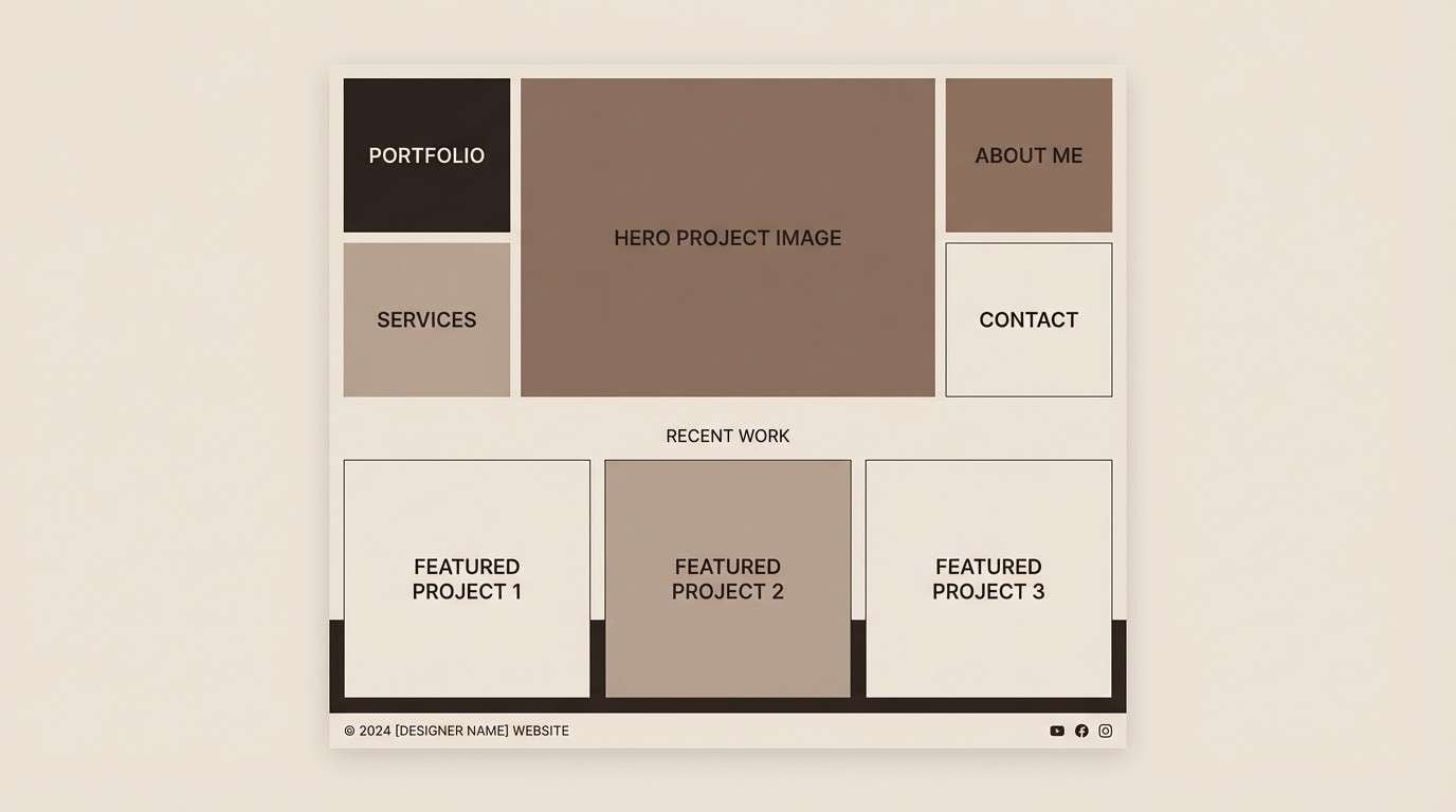 sepia portfolio website mockup