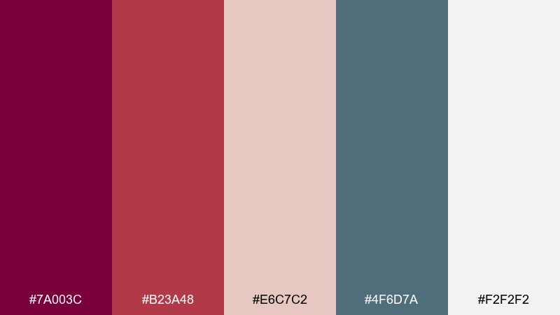 beetroot bistro food color palette with hex codes