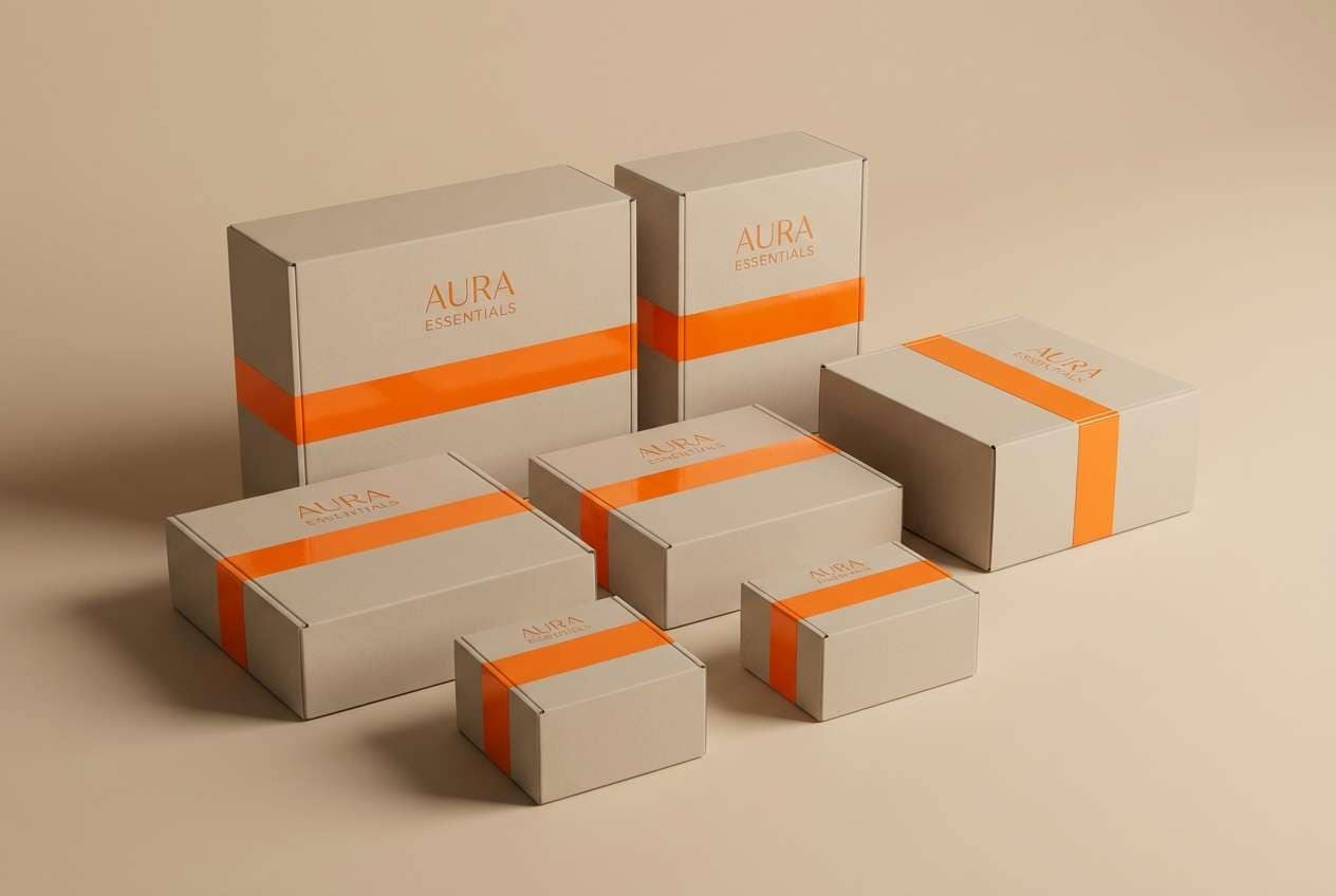 minimal box packaging shot