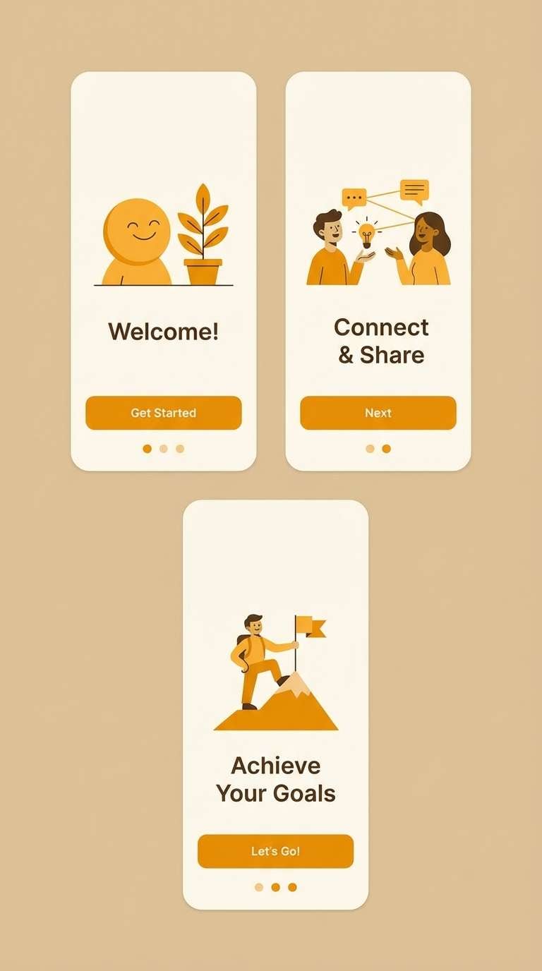 app onboarding screens ui