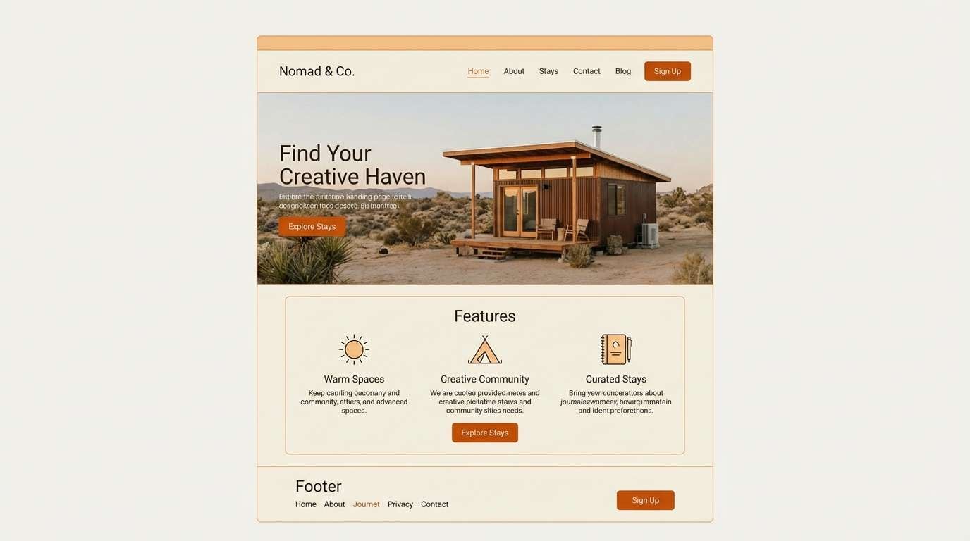 modern landing page ui