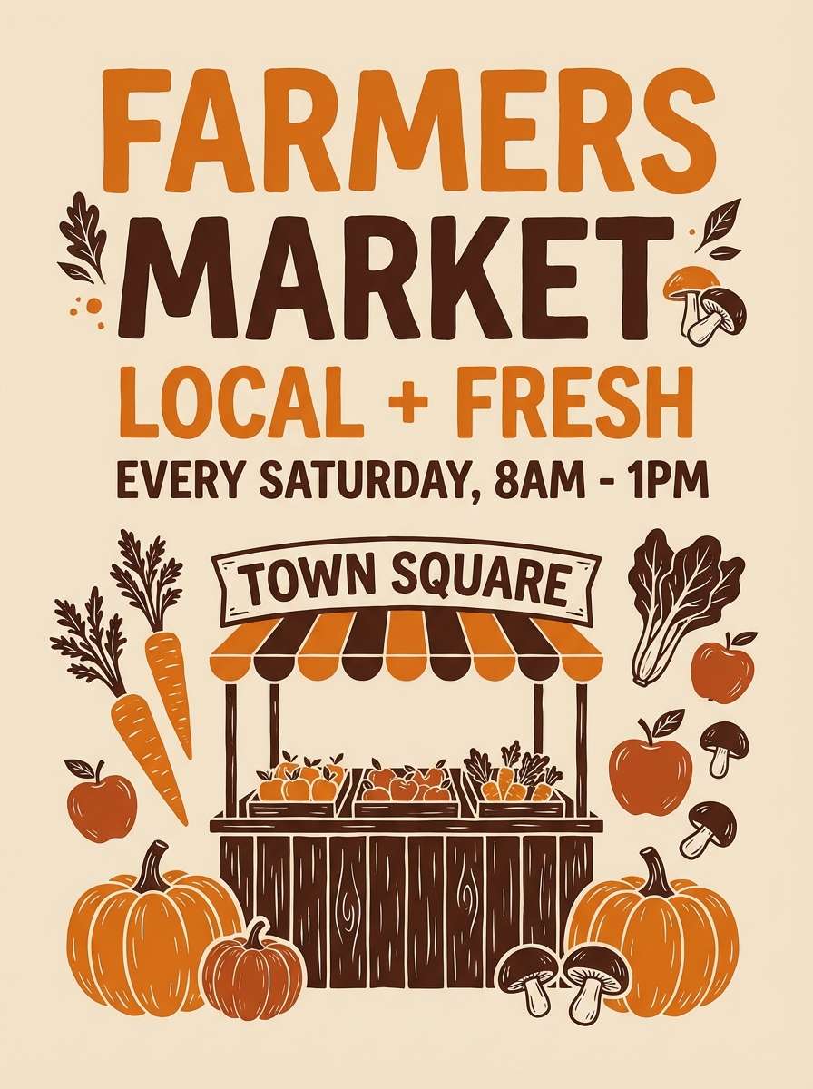 farmers market poster layout