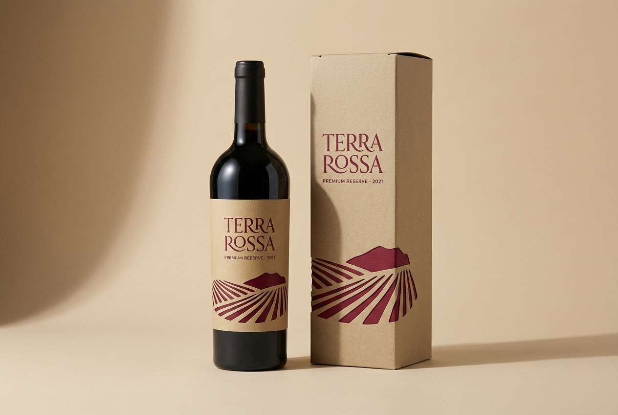 garnet wine label mockup