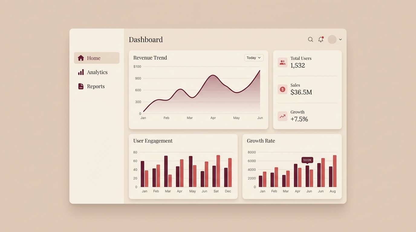 premium merlot dashboard ui