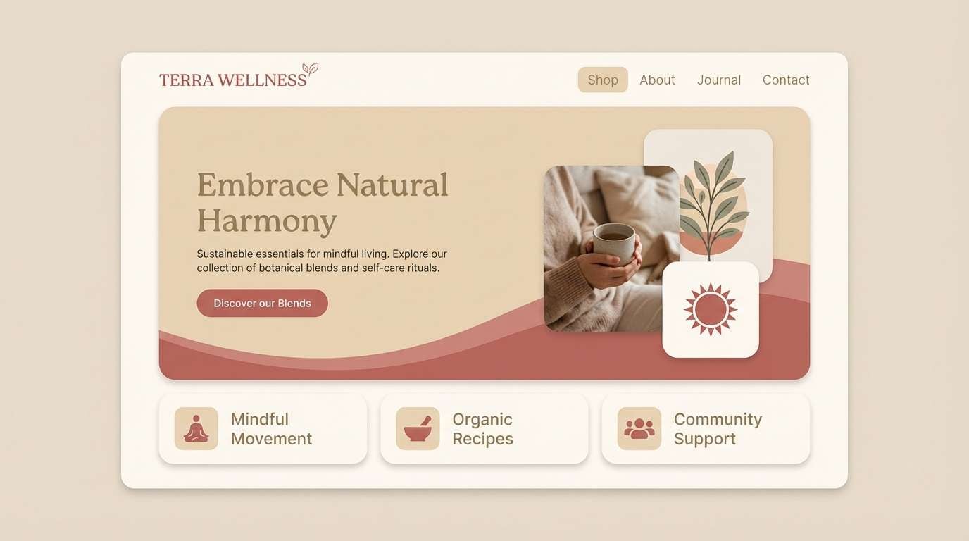 wellness landing page ui