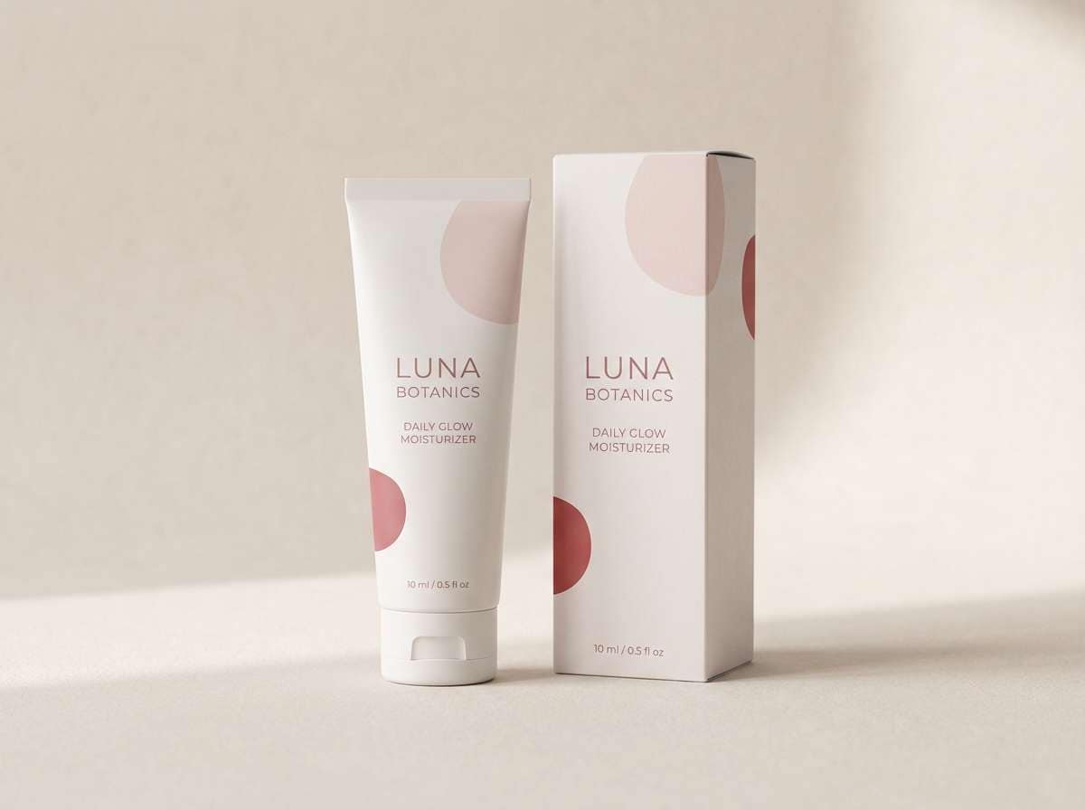 skincare packaging in blush