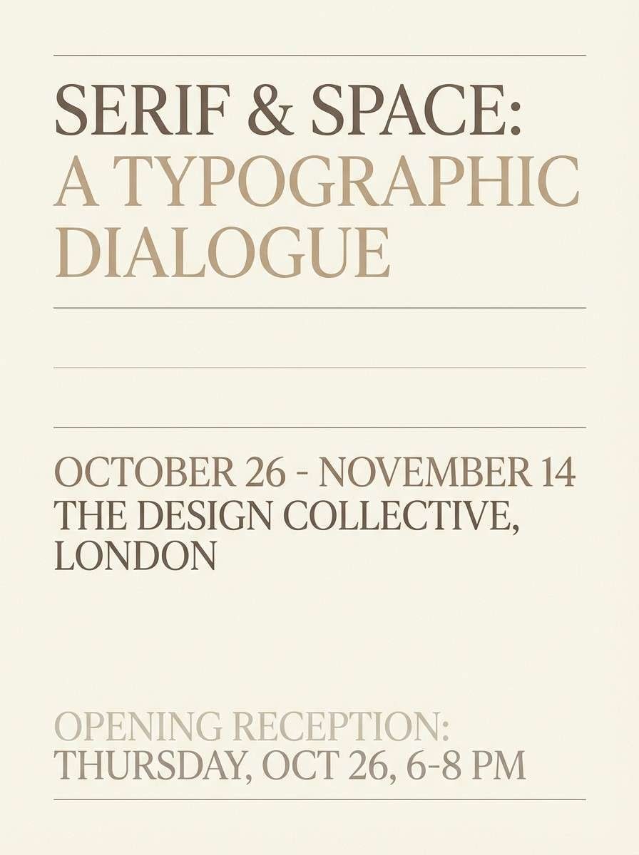 minimal gallery invitation in beige