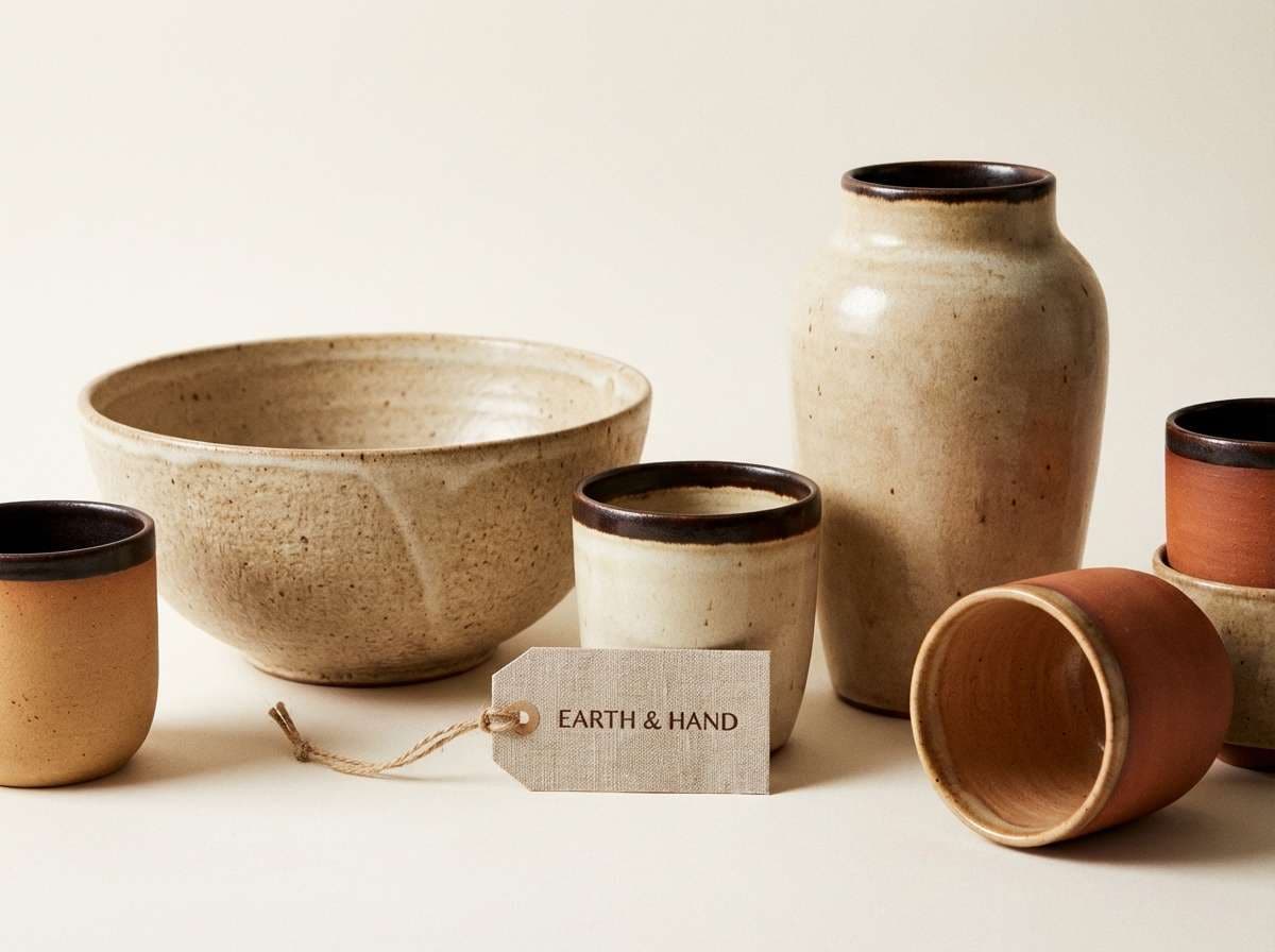 pottery branding in earthy neutrals