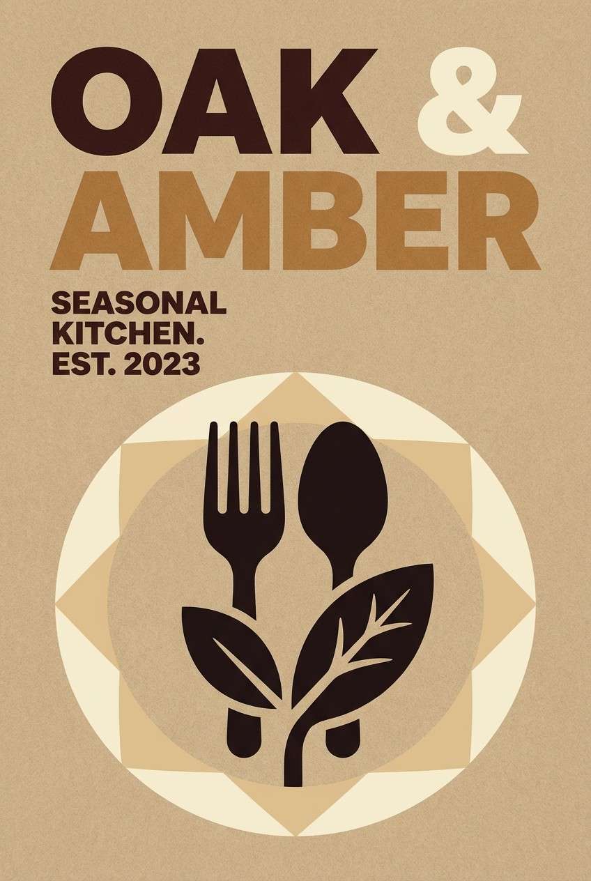 restaurant poster in warm neutrals