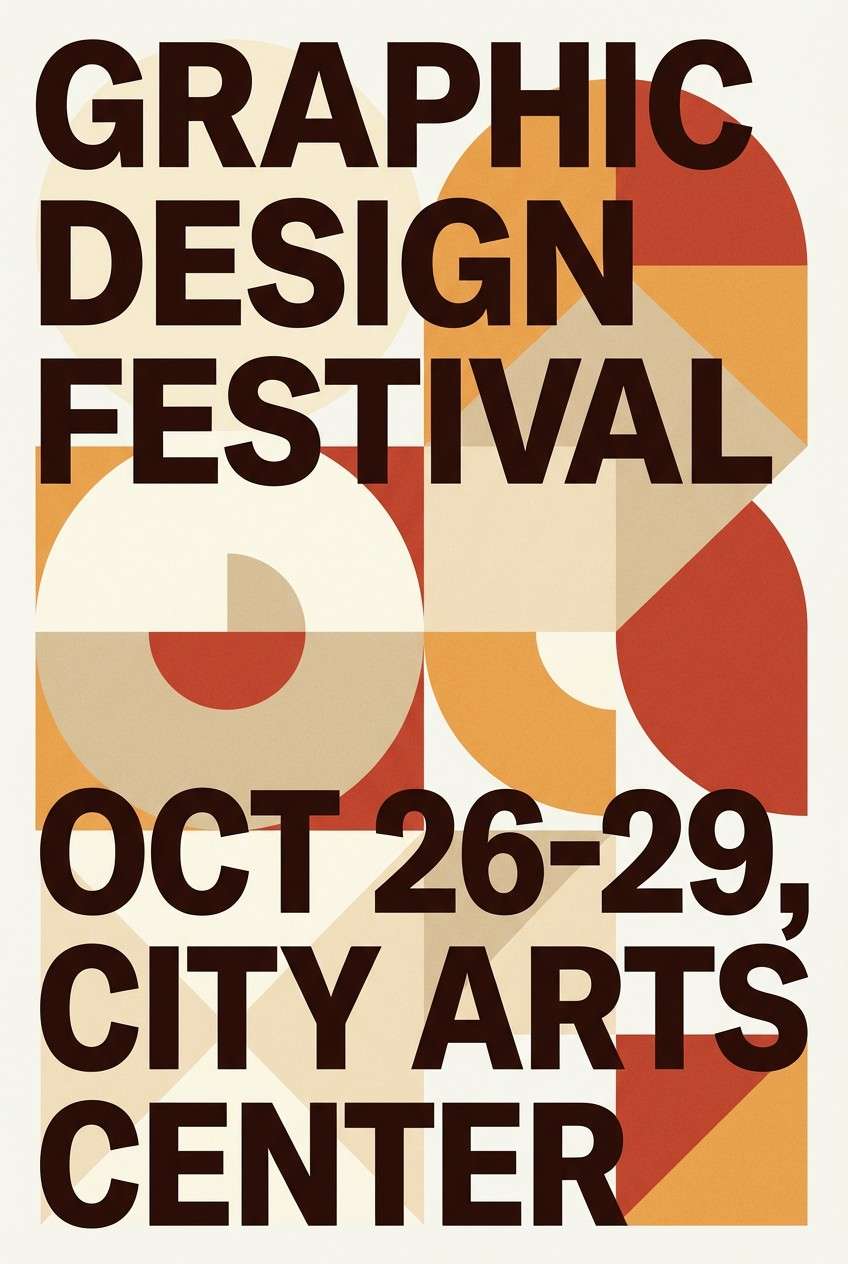 desert poster in warm adobe tones