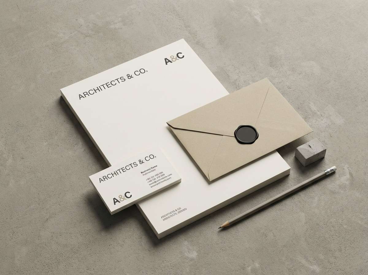 neutral stationery with charcoal accents